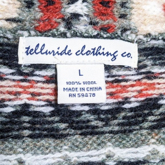 TELLURIDE CLOTHING CO. Fair Isles/Nordic Knit Cardigan w/ Shawl Collar - Picture 8 of 8